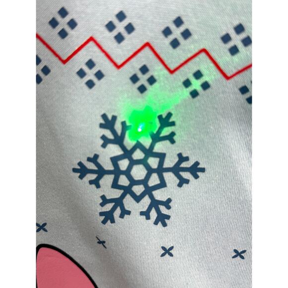 Disney Stitch Merry Stitchmas Christmas Sweatshirt Mens Large Blue Crew Neck - Picture 8 of 11